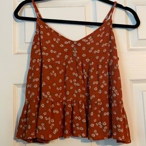 orange floral top